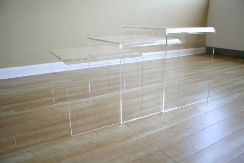 Aville Acrylic Nesting Tables Display Stands - 3 Piece Set