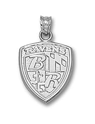 Sterling Silver Baltimore Ravens Shield Logo Pendant
