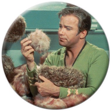  Star Trek Kirk and Tribbles Button 81410