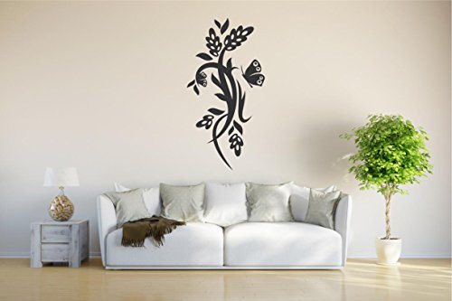 Imagen principal de Etiqueta de la pared d216 Las hermosas mariposas vid Tribales flor floración planta 120x60 cm