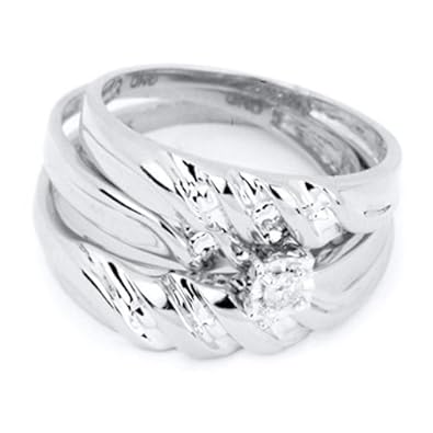 Cheap Girls Jewelry 0.07CT DIAMOND ROUND CENTER TRIO SET For Sale