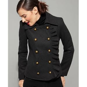Buy DKNY Coat, Ruffled Pea Coat by DKNY