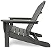 POLYWOOD AD7030GY Classic Oversized Curve Back Adirondack Chair, Slate Grey