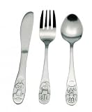 Animal Embossed Childrens Stainless Steel Cutlery Set