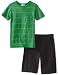Splendid Littles Boys 2-7 Chambray Mixed Stripe Crew Shirt and Pant Set
