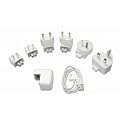 Travel Adapter Kit - World Power Adatper Set for Apple iPhone ( All Generations ) , iPod Touch / Nano / Classic / Mini ( All Generations ) and iPad ( All Generations ) - Set of six AC plugs with prongs for world travelers Plus USB Sync and Charge Cable