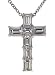 18k White Gold Emerald Cut Diamond Cross Pendant (4.32 cttw, E-F Color, VS1 Clarity), 16