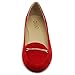 Ollio Women's Shoe Light Comfort Faux Suede Gold Band Ballet Flats