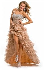 Sexy Applique Beaded Crystals Crystal Lace Chiffon/Taffeta/Tulle Club Dress/Prom Dress 