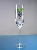 Set Of Four BACCHUS Romanian / European 24% Crystal CHAMPAGNE FLUTE Grape Vine Pattern GLASS Bar