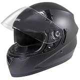 Hawk ST-1150 Matte Black Dual-Visor Full-Face Motorcycle Helmet