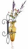 Amphora Vase on Fleur Lis Wall Sconce in Amber