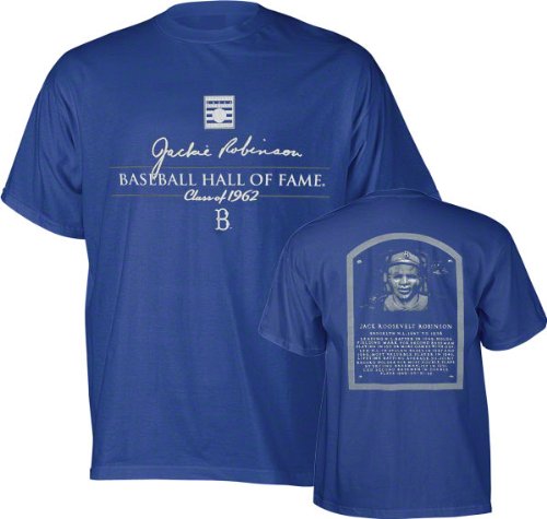 Jackie Robinson Brooklyn Dodgers Royal Hall Of Fame Plaque T-Shirt