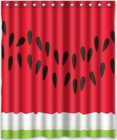 60"(w) x 72"(h) Fruit Pattern - Watermelon Theme Print 100% Polyester Bathroom Shower Curtain Shower Rings Included by Watermelon Shower Curtain