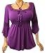 Passionate Purple Victorian Lace Peasant Blouse in Plus Size