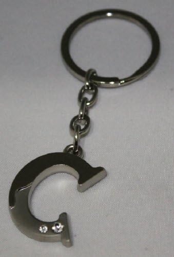 NEW! One Rhinestone Diamond ALL Letters Charm Pendants Letter Keychain Key Ring ALPHABET - ALL LETTERS A-Z (3.5", C)