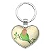 Lovely Lovebird Heart Love Metal Keychain Key Chain Ring