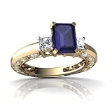 14K Yellow Gold Emerald-cut Genuine Sapphire Engagement Ring 14K Yellow Gold Emerald-cut Genuine Sapphire Engagement Ring