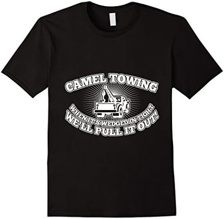 Men's Camel Towing When Its Wedged In The Tight Well Pull T-Shirt XL Black
