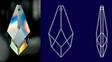 Diamond Shape 30% Lead Crystal 50 mm - 2" inch #871-50 Set of 10pc