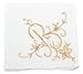 White Cotton Handkerchief with Large Monogram Embroidery