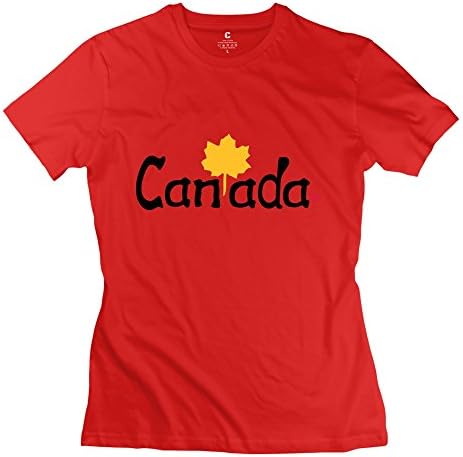 ZYA6W Woman's Canada Maple Leaf Graphic Slim Fit Cool T Shirt Red XXL