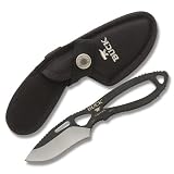 Buck PakLiteTM Skinner Knife with Black Traction Coat (Black/Silver, 6 5/8-Inch)