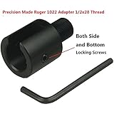FieldSport All Aluminum Ruger 1022 10-22 Muzzle Brake Adapter 1/2x28 Thread, Both Side and Bottom Locking Screws, Black Anodized