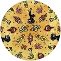 Hand Made Retro "Vintage Tan Tattoo" Parasol Shade Umbrella
