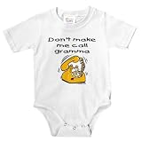 Knit Baby Infant Bodysuit Onesie - 5.5oz.100% Cotton Jersey Knit - with 3 snap bottom in White Light Pink or Baby Blue Don't make me call Gramma
