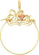 14K Two Tone Gold Mom Charm Holder