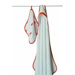 SAVE $7.29 - Aden & Anais Terry Hooded Towel and Muslin Washcloth Set, Hide And Sea $22.66