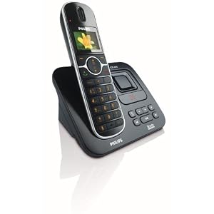 Philips CD6551B/38 DECT Single ECO schnurloses Telefon mit Farbdisplay, Anrufbeantworter 30Min (XHD High-End Sound, Voll-Grafik-Farbdisplay, Voll-Duplex Freisprechen, reduzierter Stromverbrauch) schwarz