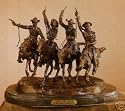 American Handmade 100% Bronze Sculpture Statue Coming Through the Rye By Frederic Remington Regular Size 29" Inches Tall