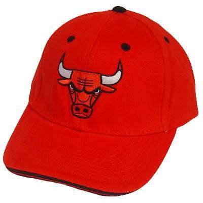 NBA CHICAGO BULLS RED VELCRO COTTON BASKETBALL HAT CAP