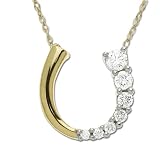 14k Yellow Gold Journey Diamond Horseshoe Pendant