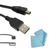 SANYO USB 2.0 male to mini B 4-pin male Equivalent Interface cable with Ferrite Core for Select DSC-SX550 DSC-560 IDC-1000 Digital Series Cameras *** Includes Micro Fiber Cleaning Cloth