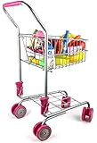 Precious Toys Kids & Toddler Pretend Play Shopping Cart with Groceries