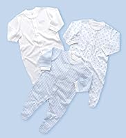 3 Pure Cotton Assorted Sleepsuits