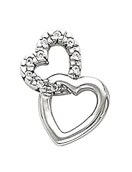 Platinum Diamond Double Linked Heart Pendant - 0.075 Ct. -- LIFETIME WARRANTY