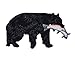 Black Bear Catching Fish Iron on Embroidered Patch