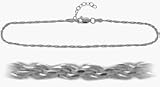 Genuine Sterling Silver Rope Style Anklet