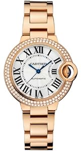 Cartier Ballon Bleu Silver Dial 18kt Rose Gold Diamond Ladies Watch WE902034