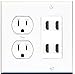 15 Amp Round Power Outlet 4 Port HDMI A/V Wall Plate