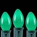 Novelty Lights Ceramic Christmas Replacement Bulbs - Outdoor Individual Bulbs for Events, Holiday Parties, Patios, and More - C7/E12 Candelabra Base, 5 Watt Lights (Green, 25 Pack)