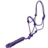 Knotted Rope Halter with Rope Lead - Purple