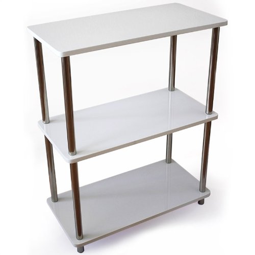 Imagen principal de Estantería auxiliar blanca metal cromado 60 x 30 x 76 cm