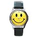 Round Silver Metal Watch of Smiley Face (Angry, Christmas, Animated, Evil, Funny, Hap...