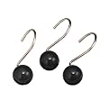 Orbit Shower Curtain Hooks - Black