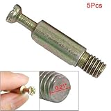 5 Pcs 5.5mm Dia Threaded Furniture Joint Connector Bolts